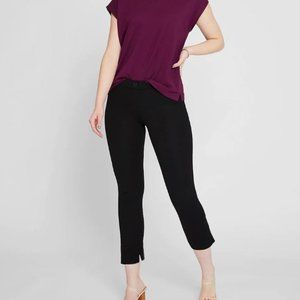 Betabrand Cropped Yoga Dress Pants, Tapered Stretchy Workwear, Women's Large